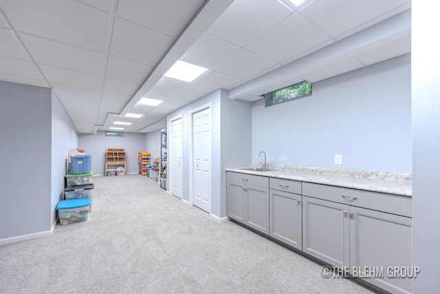 6340 Cannon Highlands Dr NE, Belmont, MI 49306 - below grade area featuring carpet flooring and a drop ceiling