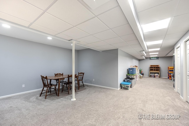 6340 Cannon Highlands Dr NE, Belmont, MI 49306 - game room featuring carpet flooring and a paneled ceiling