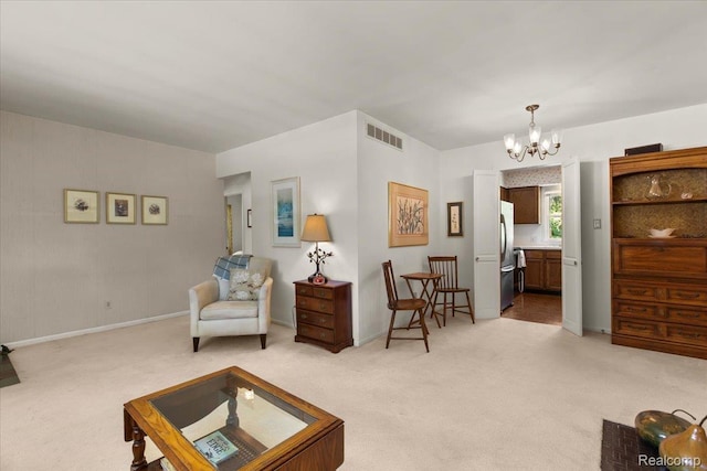 15588 Kirkshire Ave, Beverly Hills, MI 48025 - sitting room with light carpet and a chandelier