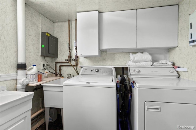 15588 Kirkshire Ave, Beverly Hills, MI 48025 - laundry room featuring electric panel and washing machine and dryer
