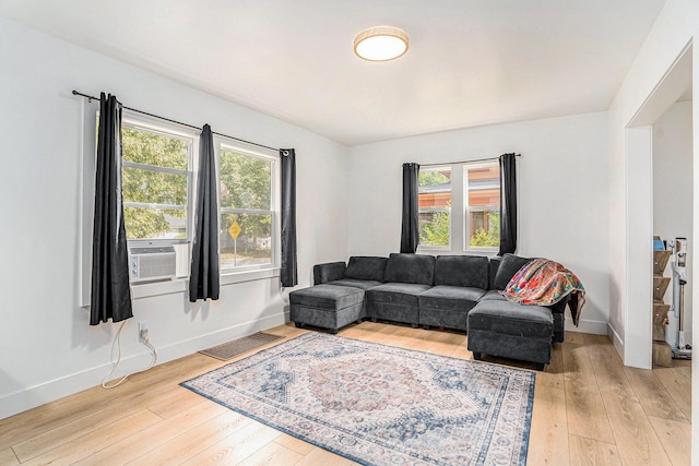 1213 Prospect Ave SE, Grand Rapids, MI 49507 - living room featuring healthy amount of natural light, cooling unit, and light wood-style flooring