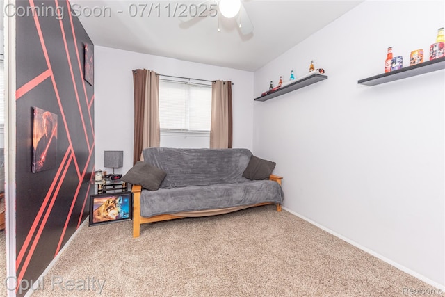 205 Shotka St, Westland, MI 48186 - sitting room featuring a ceiling fan and carpet floors