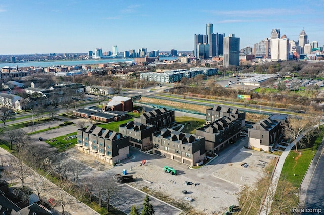 1087 Hampton Cir Unit 55, Detroit, MI 48207 - aerial view of skyline