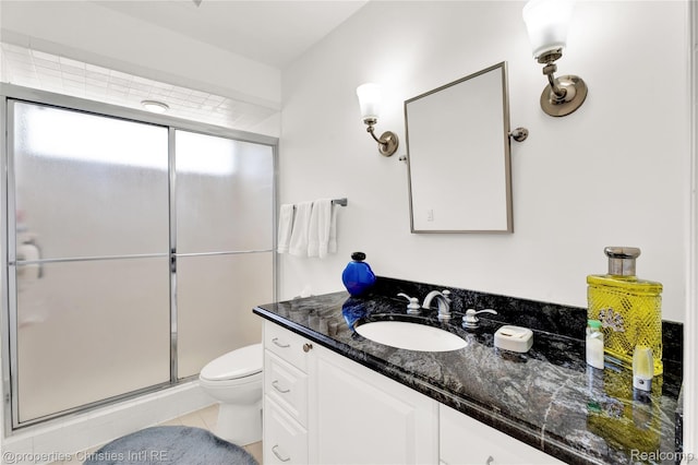 4768 Wendrick Dr, West Bloomfield, MI 48323 - bathroom featuring vanity, a stall shower, and tile patterned floors