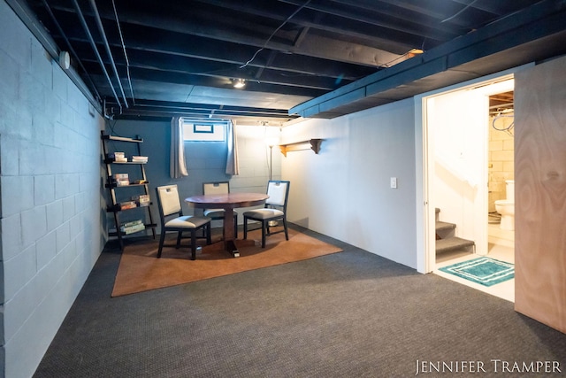 4001 Hillsdale Ave NE, Grand Rapids, MI 49525 - basement with stairway and carpet flooring