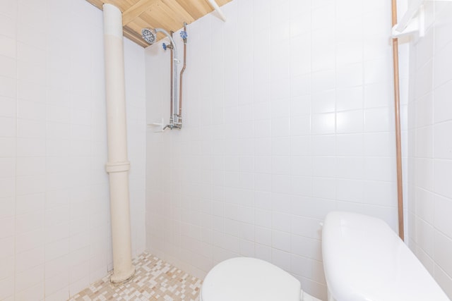501 W Mosley St, Ann Arbor, MI 48103 - bathroom with toilet and tile walls