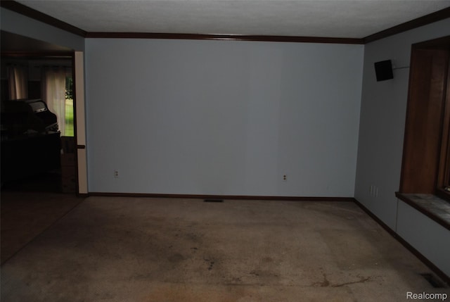 4785 Mayer Rd, China, MI 48054 - empty room featuring ornamental molding and carpet