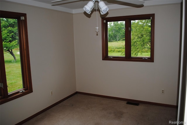 4785 Mayer Rd, China, MI 48054 - spare room with a ceiling fan and carpet floors