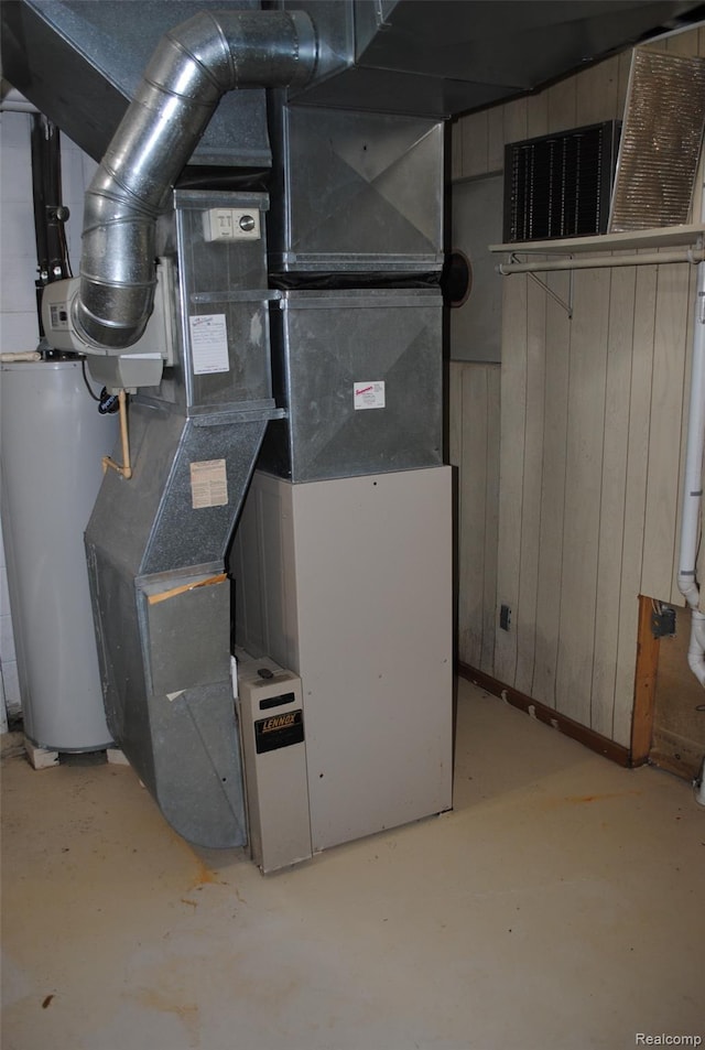 4785 Mayer Rd, China, MI 48054 - utility room with gas water heater and heating unit