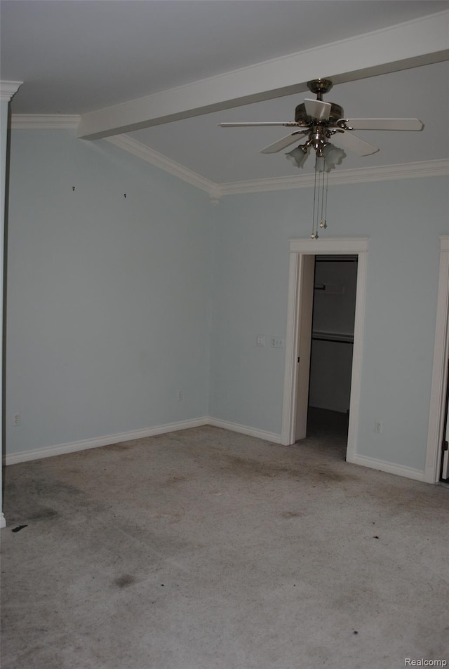 4785 Mayer Rd, China, MI 48054 - carpeted spare room with crown molding and ceiling fan