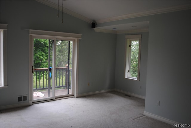 4785 Mayer Rd, China, MI 48054 - spare room featuring carpet floors and ornamental molding