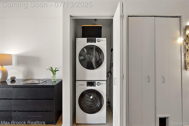 432 S Washington Ave Unit 1402, Royal Oak, MI 48067 - laundry area with stacked washer and clothes dryer