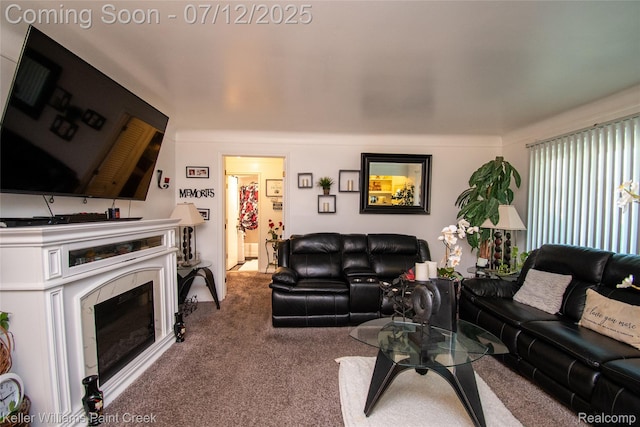 20310 Burt Rd, Detroit, MI 48219 - carpeted living room featuring a fireplace