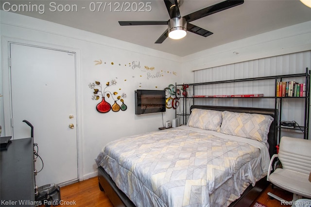 20310 Burt Rd, Detroit, MI 48219 - bedroom featuring wood finished floors and a ceiling fan