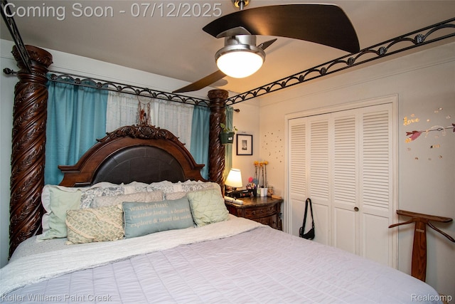 20310 Burt Rd, Detroit, MI 48219 - bedroom with a closet and a ceiling fan