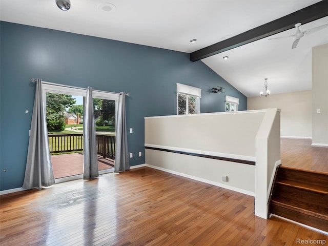 890 Darwin Place Ct, Rochester Hills, MI 48307 - unfurnished room featuring wood finished floors, a ceiling fan, and a chandelier