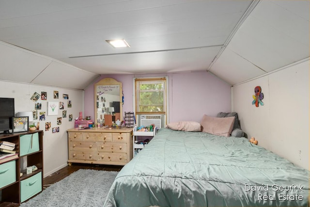 730 S 160th Ave, Holland, MI 49423 - bedroom featuring wood finished floors, lofted ceiling, and cooling unit