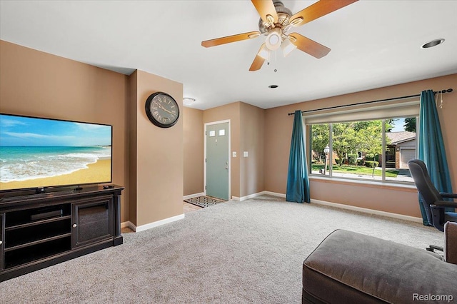 16322 Canterbury Ct, Macomb, MI 48044 - unfurnished living room featuring carpet flooring and ceiling fan