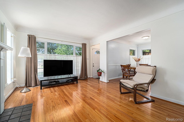 20874 Woodmont St, Harper Woods, MI 48225 - living area featuring healthy amount of natural light and light wood-style flooring