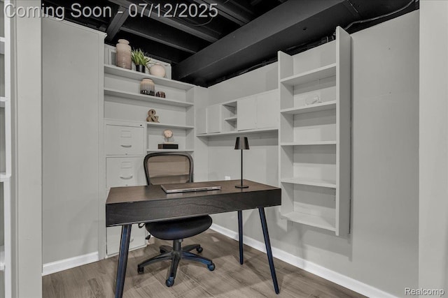 19425 Butternut Ln, Southfield, MI 48076 - home office featuring baseboards and wood finished floors
