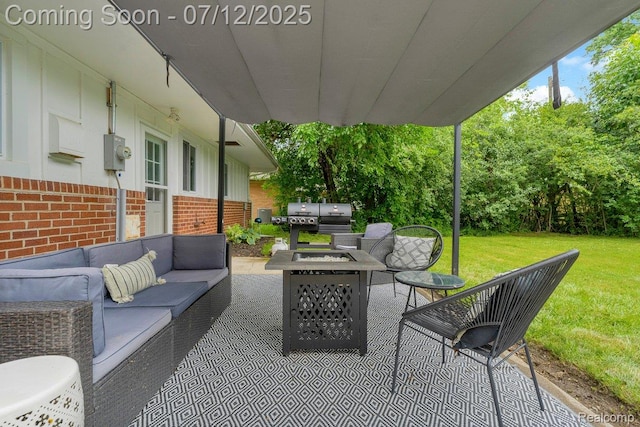 19425 Butternut Ln, Southfield, MI 48076 - view of patio featuring an outdoor hangout area and area for grilling