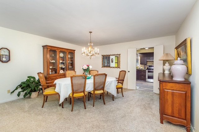 859 Foxboro Rd, Saginaw, MI 48638 - dining space featuring a chandelier and light carpet