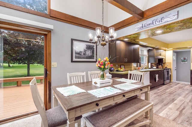 859 Foxboro Rd, Saginaw, MI 48638 - dining area with a chandelier and light wood finished floors