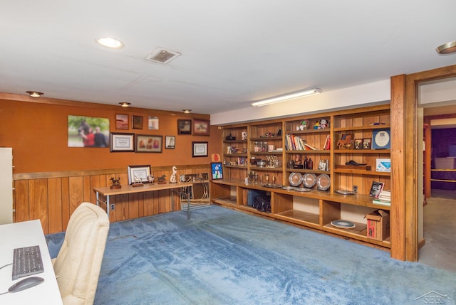 859 Foxboro Rd, Saginaw, MI 48638 - carpeted home office featuring a wainscoted wall