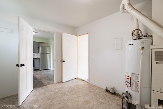 3782 Egan St, Saginaw, MI 48601 - utility room featuring gas water heater and electric panel