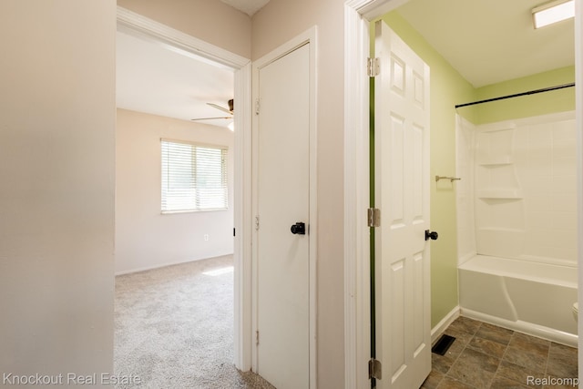 3782 Egan St, Saginaw, MI 48601 - bathroom featuring ceiling fan and  shower combination