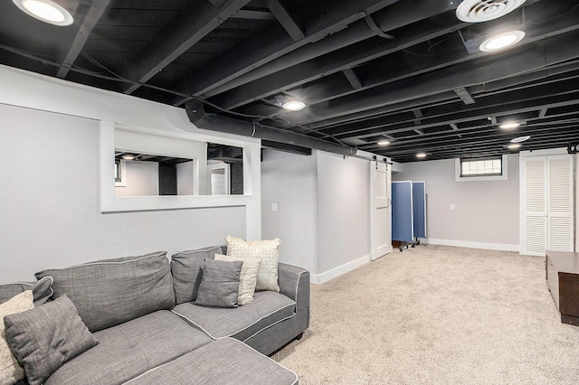 1018 S Stephenson Hwy, Royal Oak, MI 48067 - below grade area featuring carpet and baseboards
