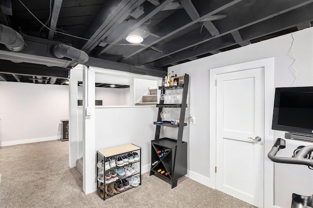 1018 S Stephenson Hwy, Royal Oak, MI 48067 - finished below grade area featuring carpet and baseboards