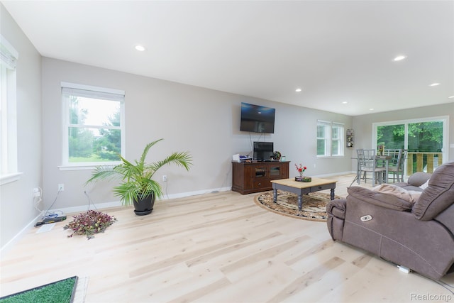 11879 Secluded Ridge Dr, Byron, MI 48418 - living room featuring wood finished floors and recessed lighting
