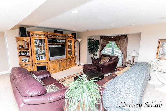 13025 Shaner Ave NE, Cedar Springs, MI 49319 - carpeted living area with recessed lighting and baseboards