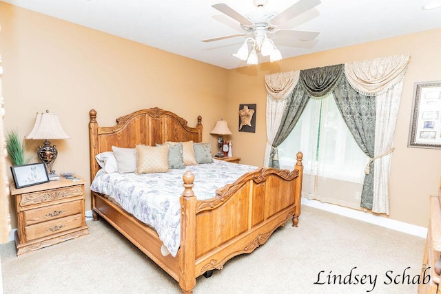13025 Shaner Ave NE, Cedar Springs, MI 49319 - bedroom with light carpet and a ceiling fan