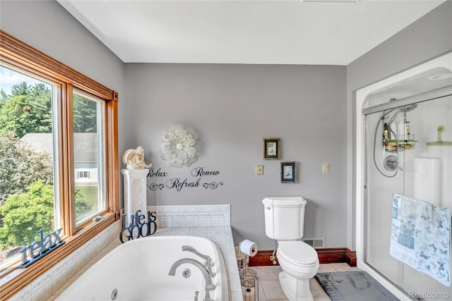 6728 Bowers Rd, Imlay City, MI 48444 - full bath with a tub with jets, tile patterned floors, and a shower