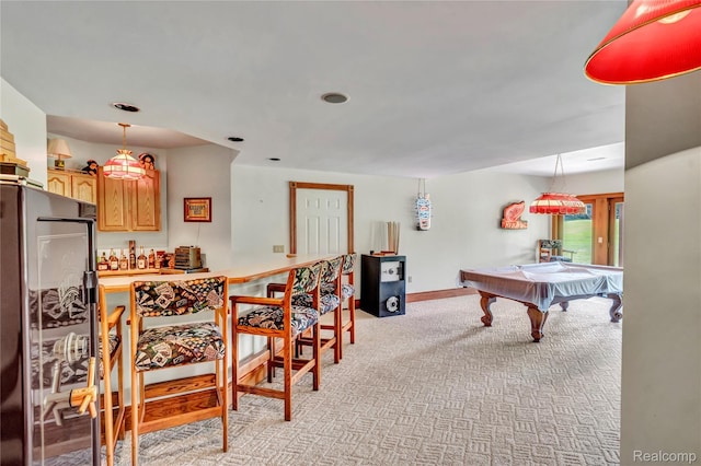 6728 Bowers Rd, Imlay City, MI 48444 - playroom with light carpet and pool table