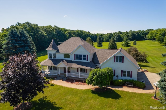 6728 Bowers Rd, Imlay City, MI 48444 - view of front of home with covered porch and a front lawn