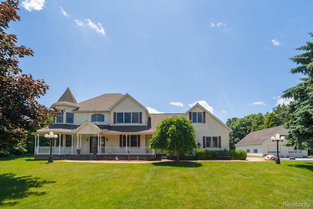 6728 Bowers Rd, Imlay City, MI 48444 - view of front of home with a porch and a front lawn