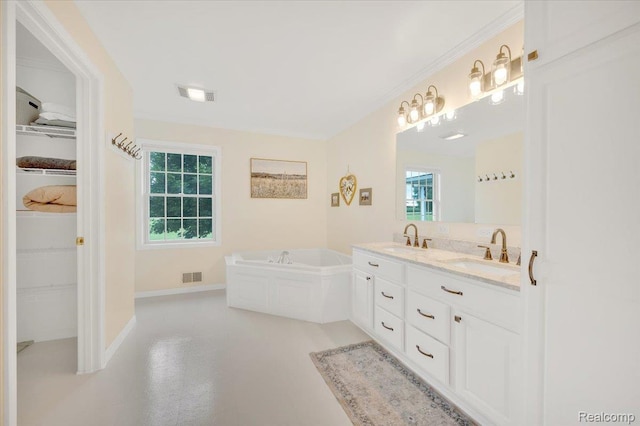 1647 Higley Rd, Lapeer, MI 48446 - full bath featuring double vanity, a bath, and a walk in closet
