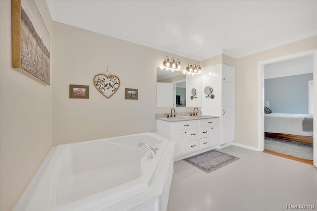 1647 Higley Rd, Lapeer, MI 48446 - bathroom with double vanity, a bath, and connected bathroom