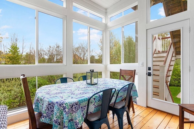 7229 Lakeview Ave, South Haven, MI 49090 - sunroom featuring hardwood / wood-style floors and a deck