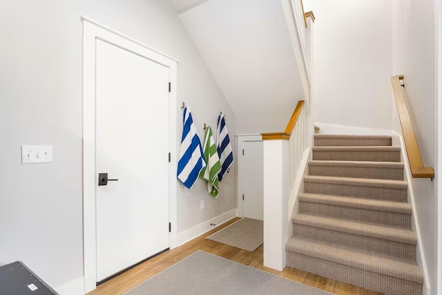 7229 Lakeview Ave, South Haven, MI 49090 - stairway featuring wood finished floors