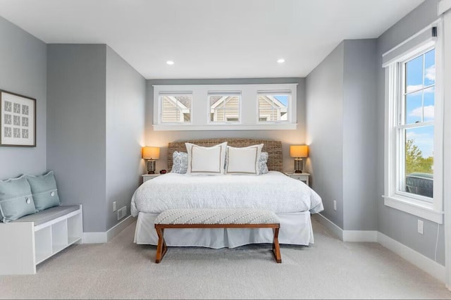 7229 Lakeview Ave, South Haven, MI 49090 - bedroom featuring carpet, multiple windows, and recessed lighting