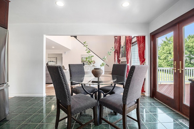 8411 Reese Ln, Ann Arbor, MI 48103 - dining room with french doors and recessed lighting