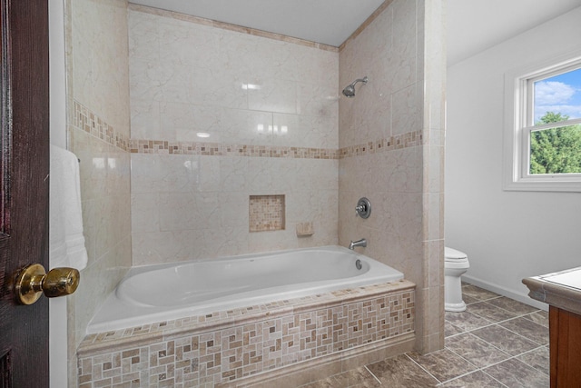8411 Reese Ln, Ann Arbor, MI 48103 - full bathroom with vanity, tiled shower / bath, and tile patterned floors