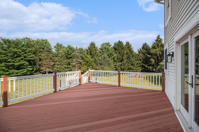 8411 Reese Ln, Ann Arbor, MI 48103 - wooden terrace featuring a view of trees