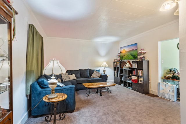 210 S Forbes St, Jackson, MI 49203 - living room with crown molding and carpet