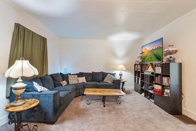 210 S Forbes St, Jackson, MI 49203 - living room with crown molding and carpet floors