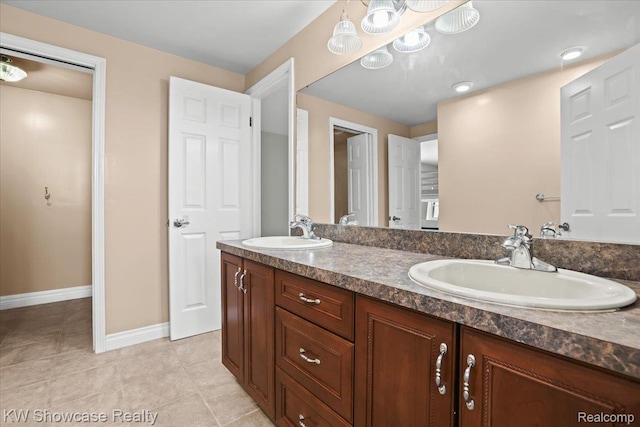 5152 Shenandoah Ct, West Bloomfield, MI 48323 - full bathroom featuring double vanity and tile patterned flooring